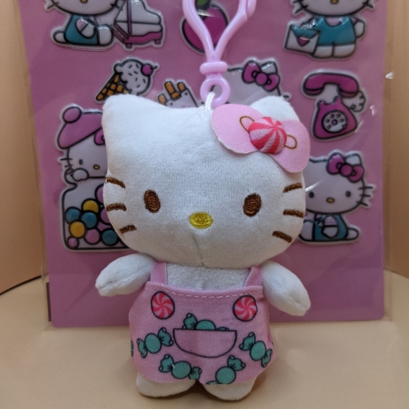 Hello Kitty Bundle w/ Plush Dangler, shoe charms, and stickers - Picture 8 of 8
